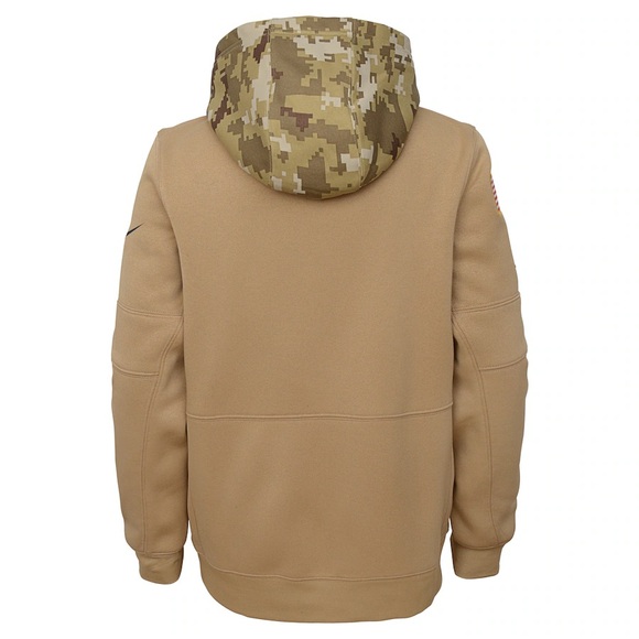 Youth Dallas Cowboys Nike Khaki 2019 Salute to Service Therma Pullover Hoodie S - Picture 8 of 12